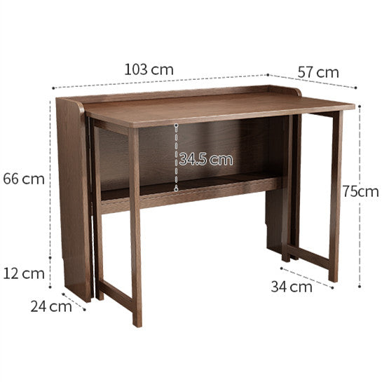 Foldable Computer Writing Desk with Storage Shelf