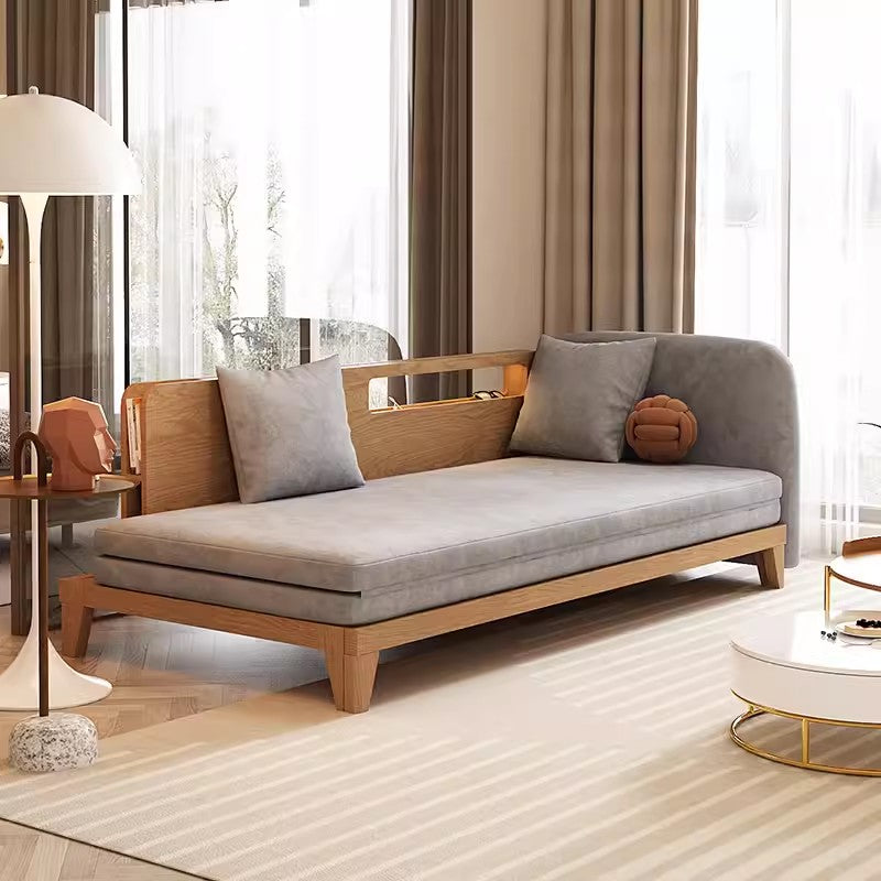 Pull Out Sofa Bed with Backrest and Single Armrest