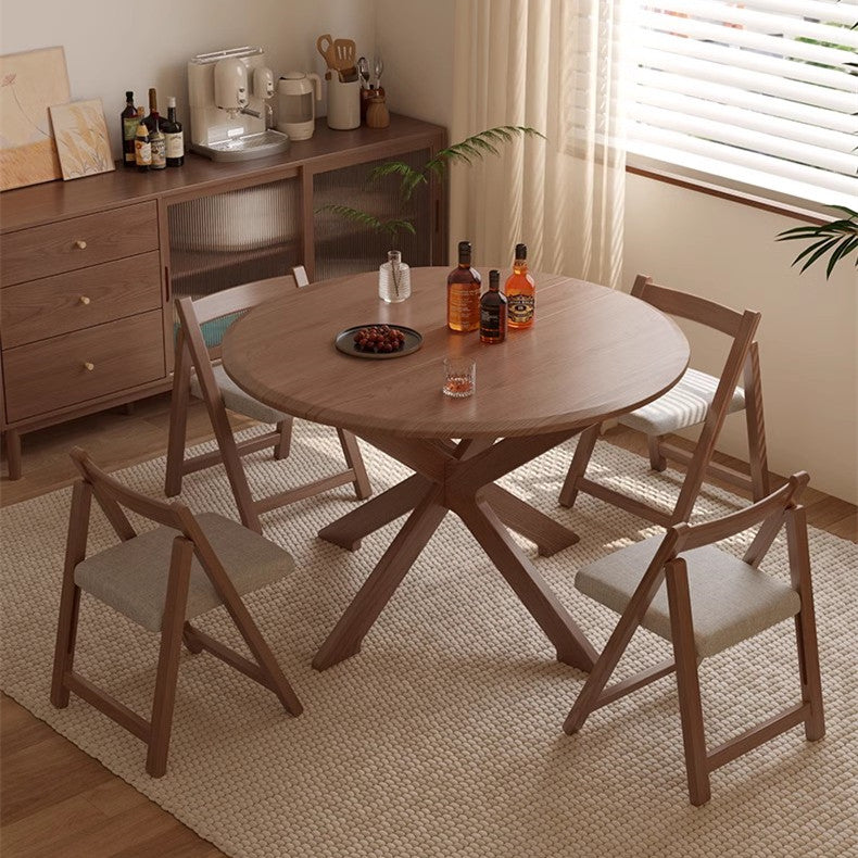 Solid Wood Double Drop Leaf Round Table