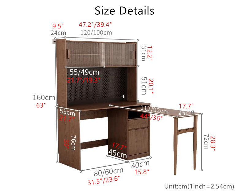 Space Saving Work Station with Pegboard and Rotating Desk