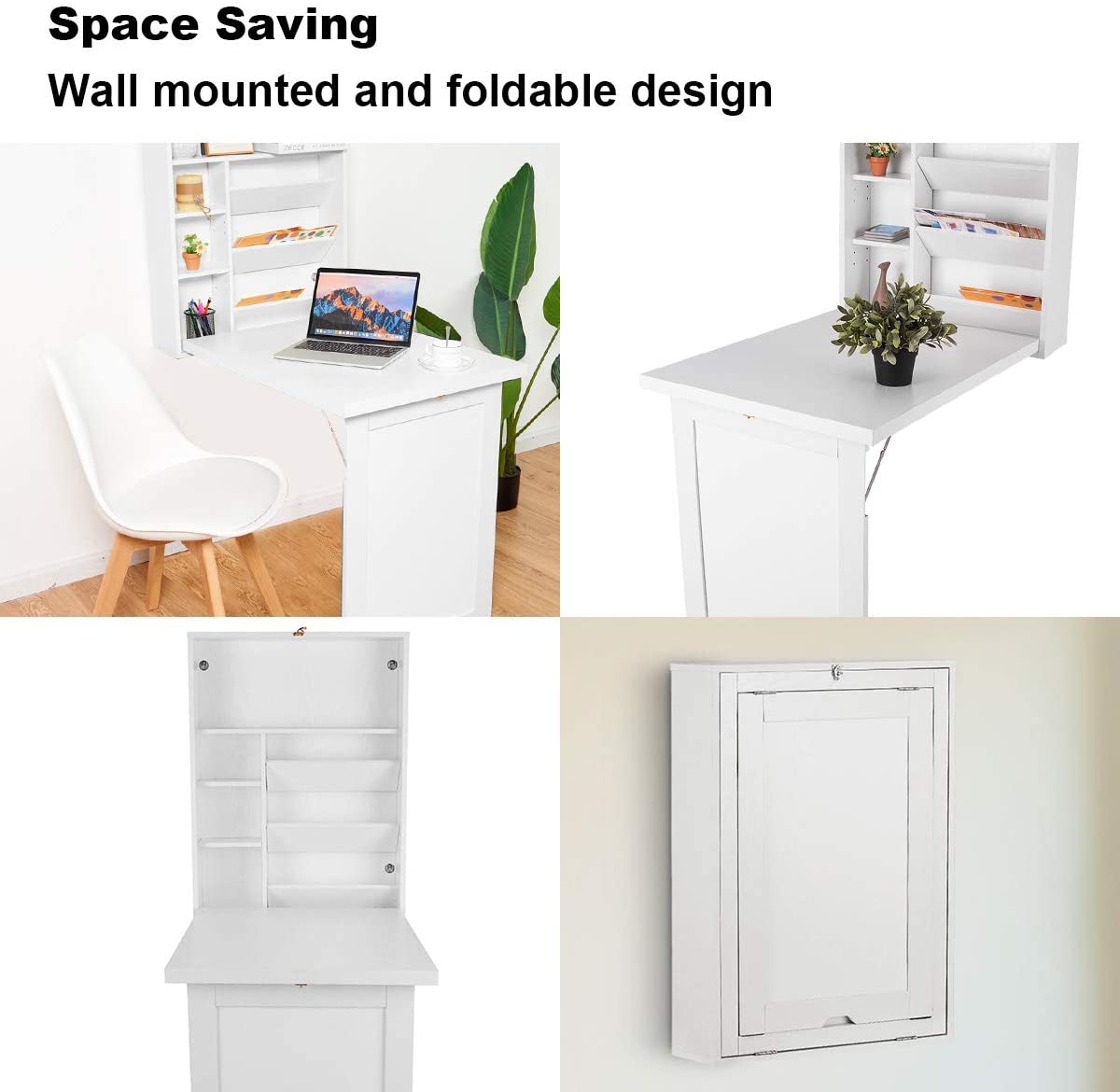 Limited time sale -Fold Out Wall Mounted Multi-Function Computer Desk