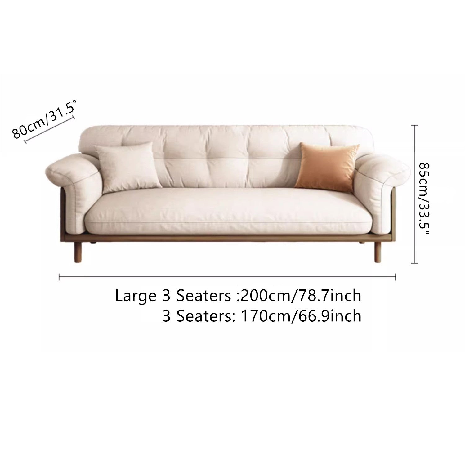 Limited time sale -Japandi Style Upholstered Cotton Linen Sofa