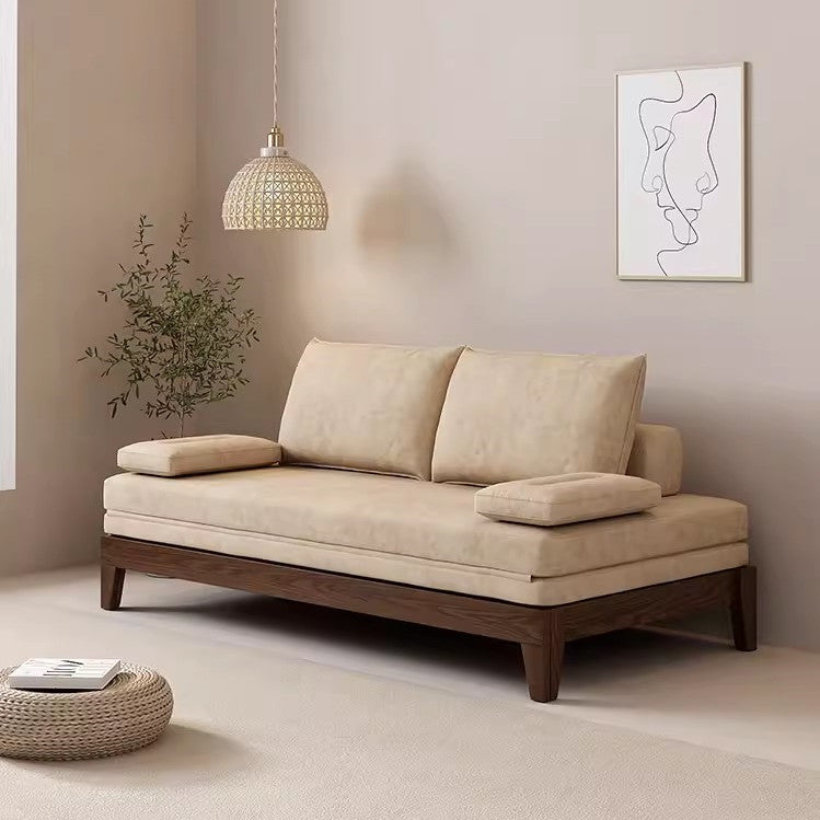 Japandi Movable Back Cushions Pull Out Sofa Bed