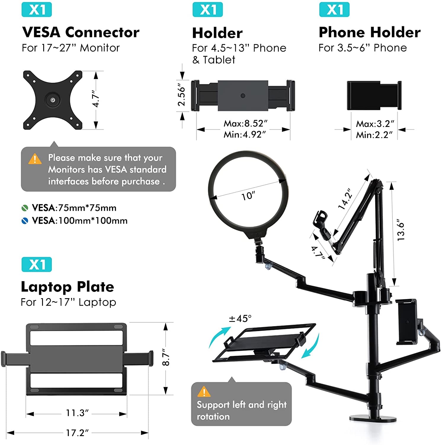 Limited time sale -Selfie Desktop Live Stand Set 6-in-1