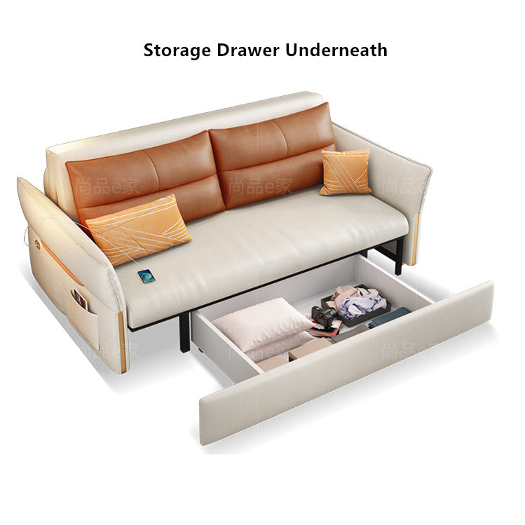 🔥【Clearance sale, last day】Remote Controlled Power Sleeper Sofa Bed with Underneath Storage Drawer