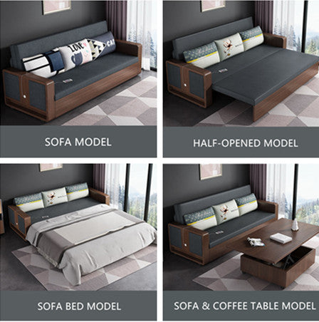 Sofa Bed With Liftable and Expandable Coffee Table