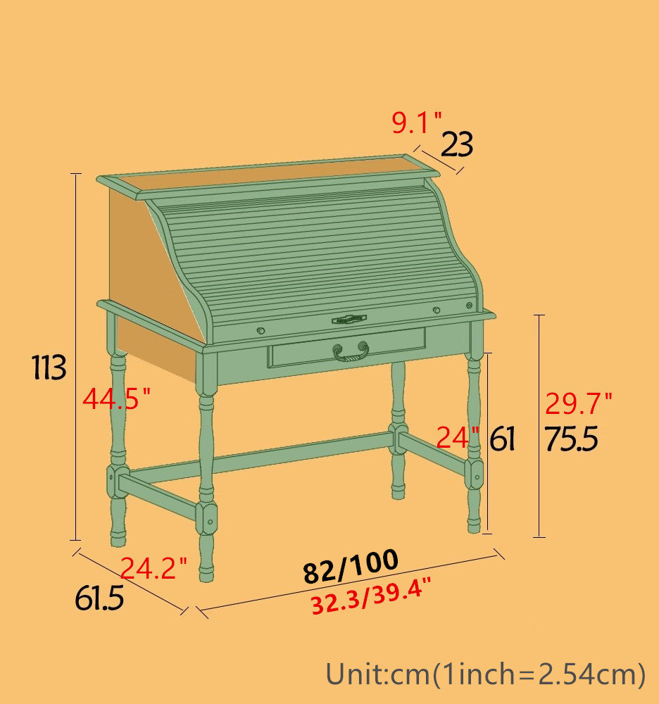 Roll Top Secretary Vanity Desk