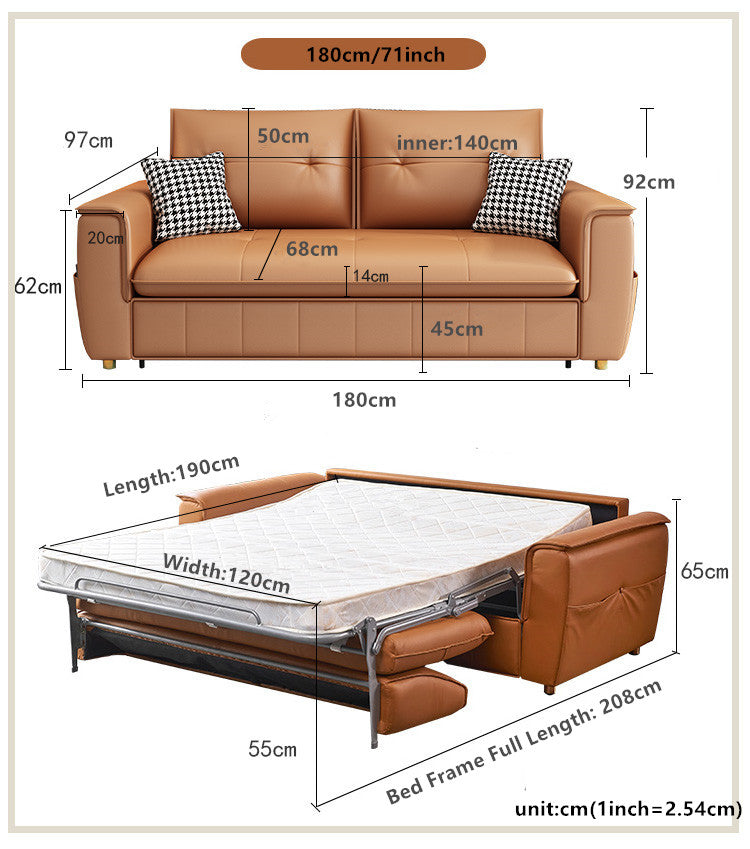 Leathaire Sleeper Sofa Bed With Mattress