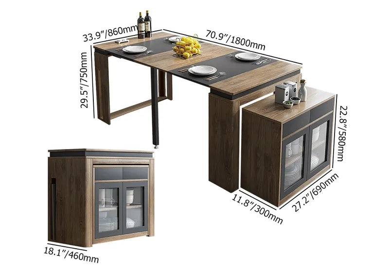 Limited time sale -Extendable Dining Table With Sideboard