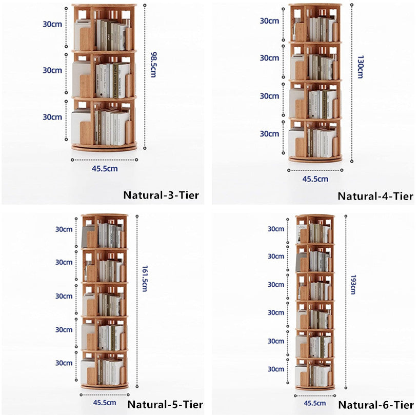Limited time sale -360° Rotating Solid Wood Bookshelf
