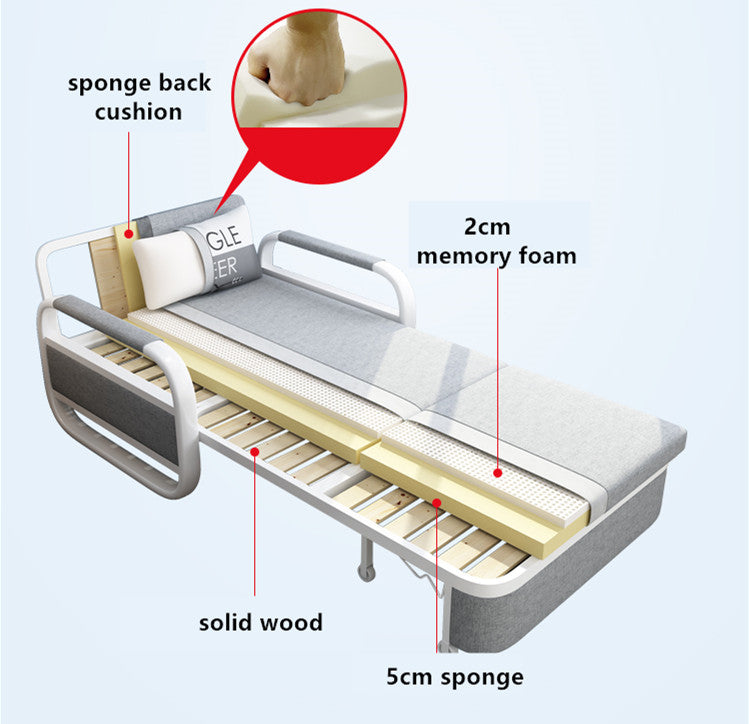 2-in-1 Design Convertible Single Sofa Bed with Storage Underneath