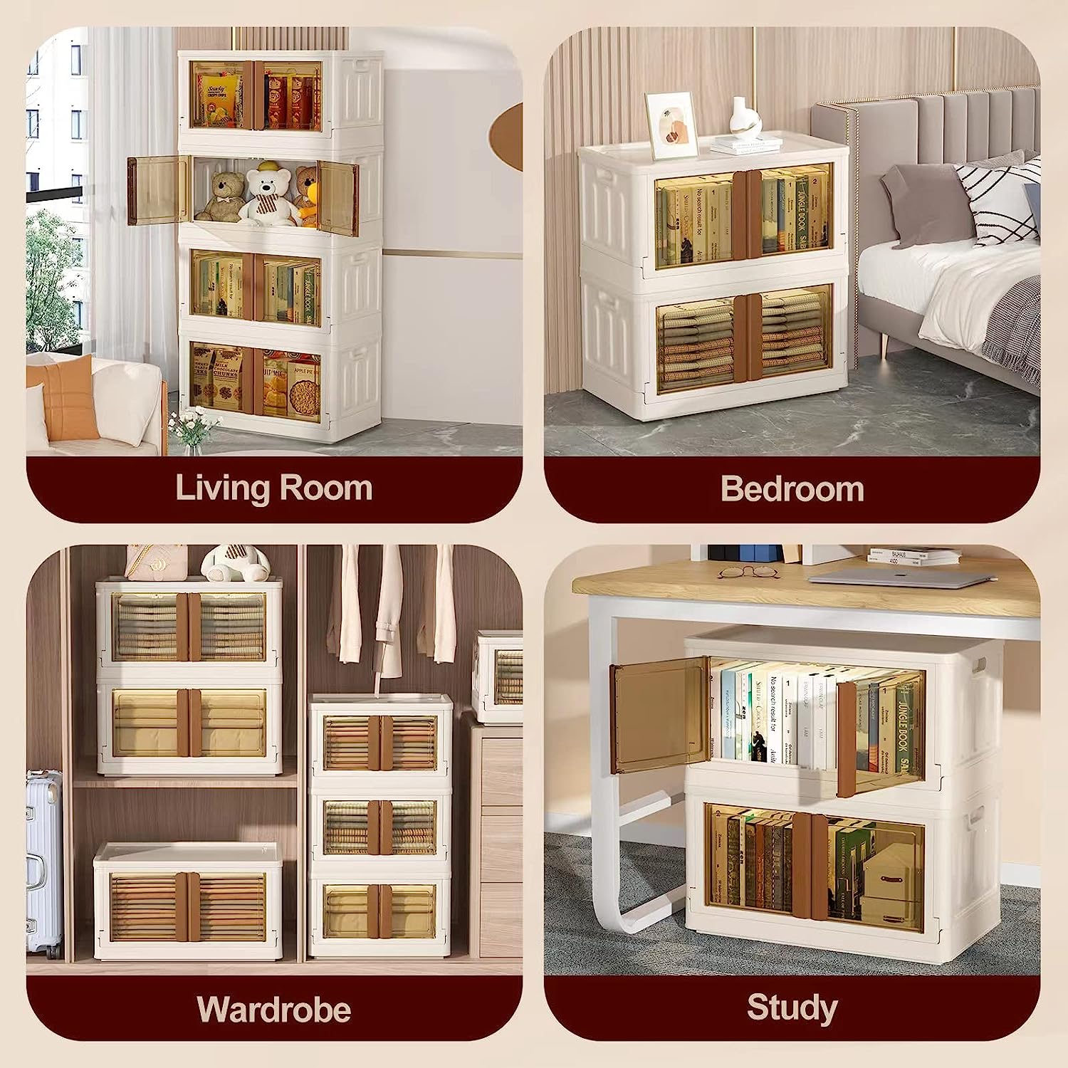 Limited time sale -Collapsible Storage Bins with Lids and Doors