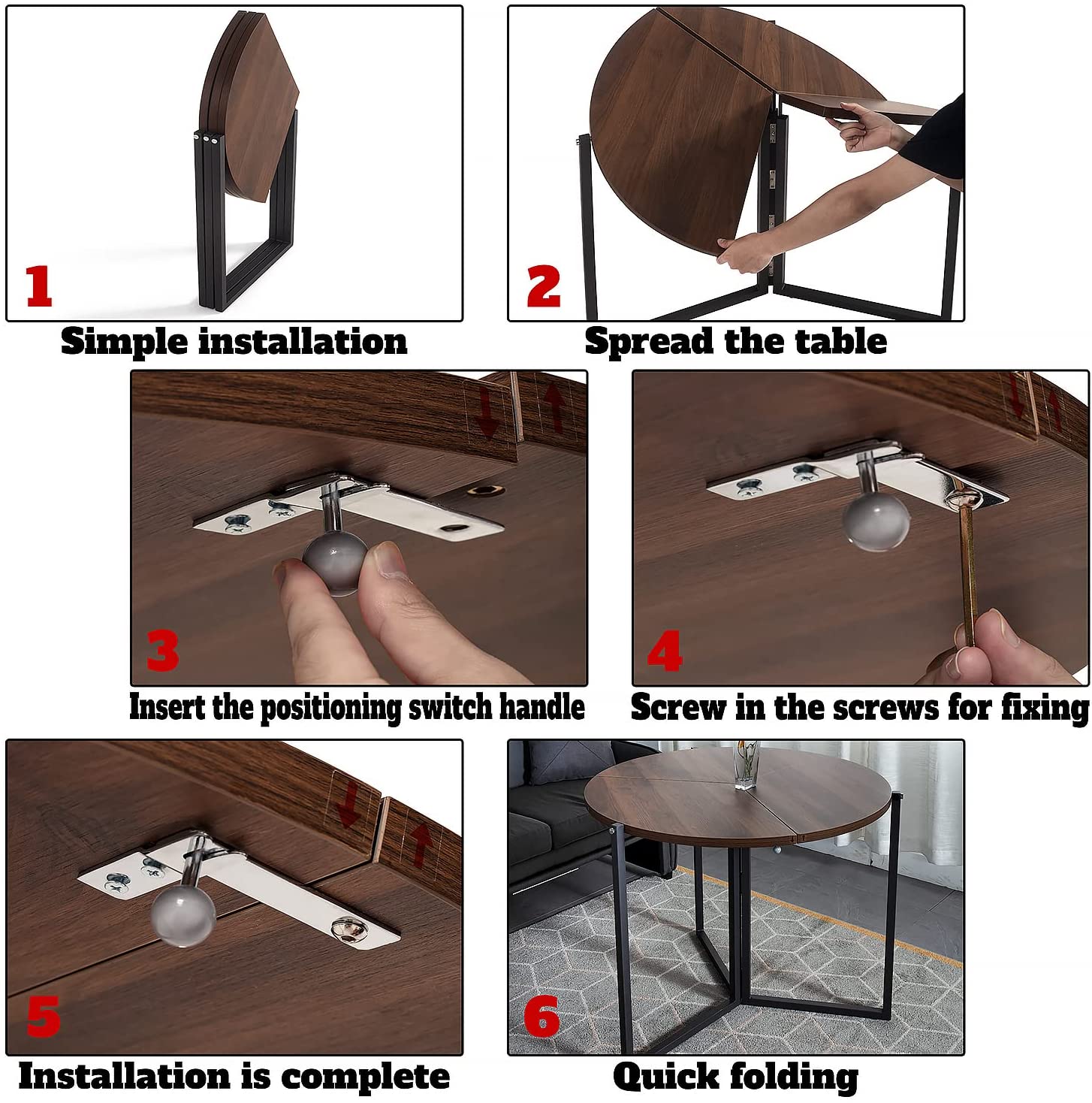 Multifunction Round Folding Space Saver Table