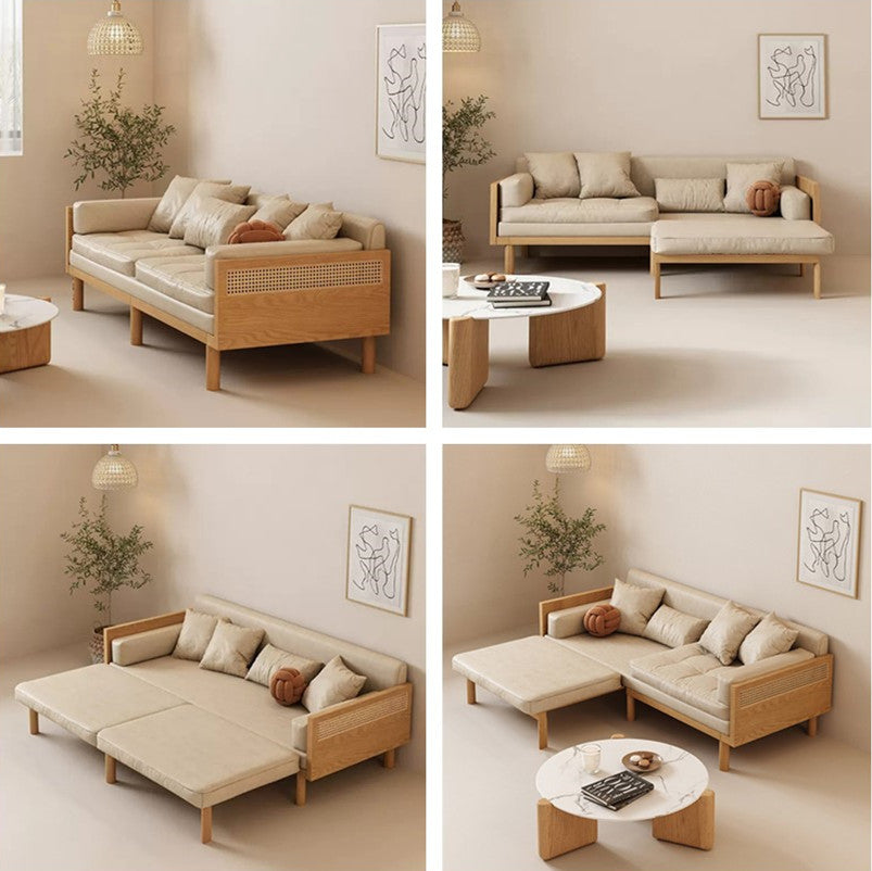 Janpandi Pull Out Multifunction Solid Wood Frame Sofa Bed