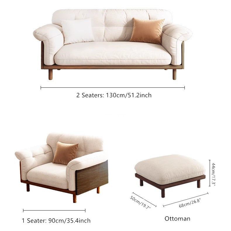Limited time sale -Japandi Style Upholstered Cotton Linen Sofa