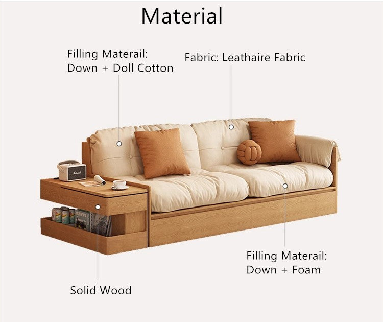 Limited time sale -Multifunction Fabric High Box Storage Sofa with Armrest Table and Drawers