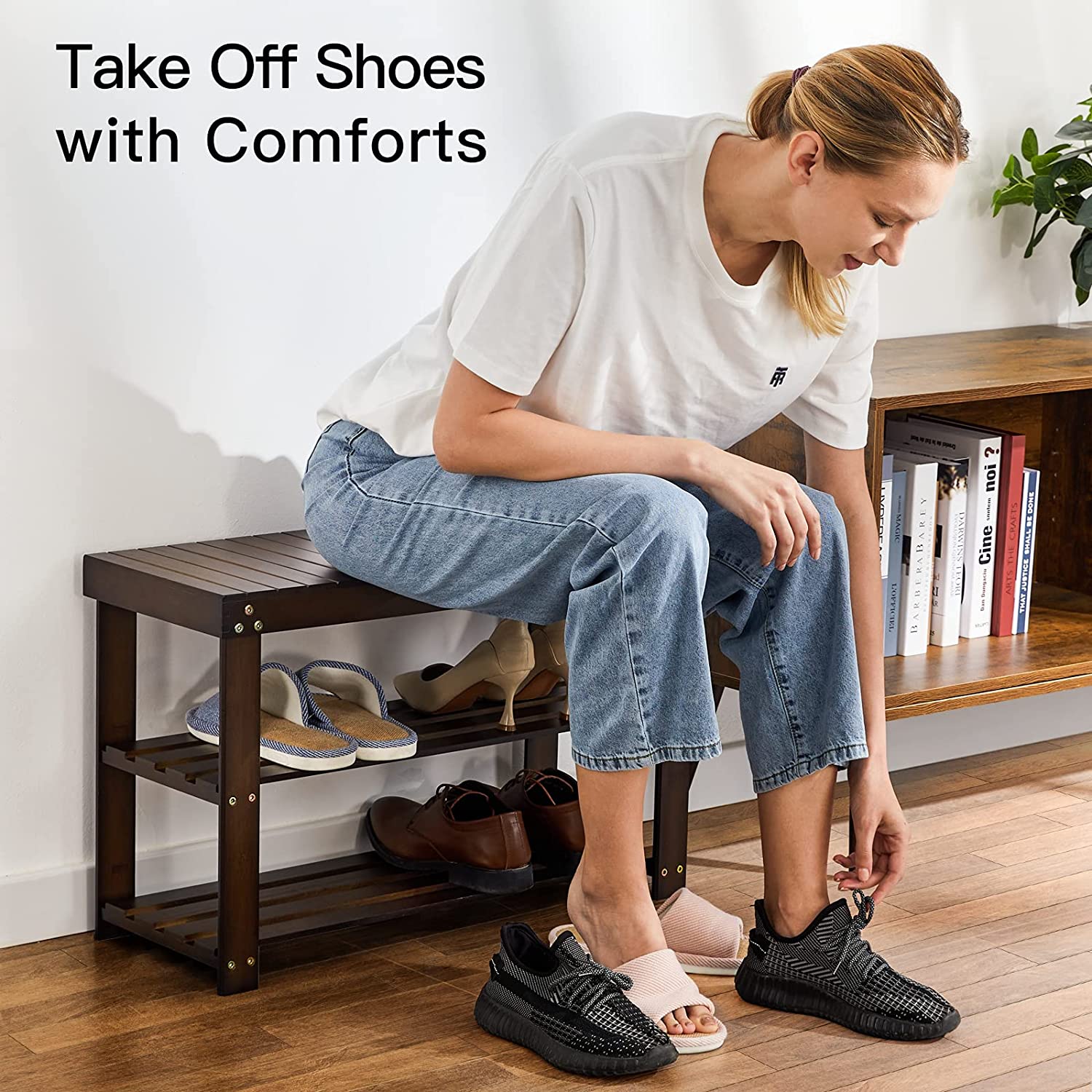Limited time sale -Bamboo Shoe Rack Bench Organizer Shelf