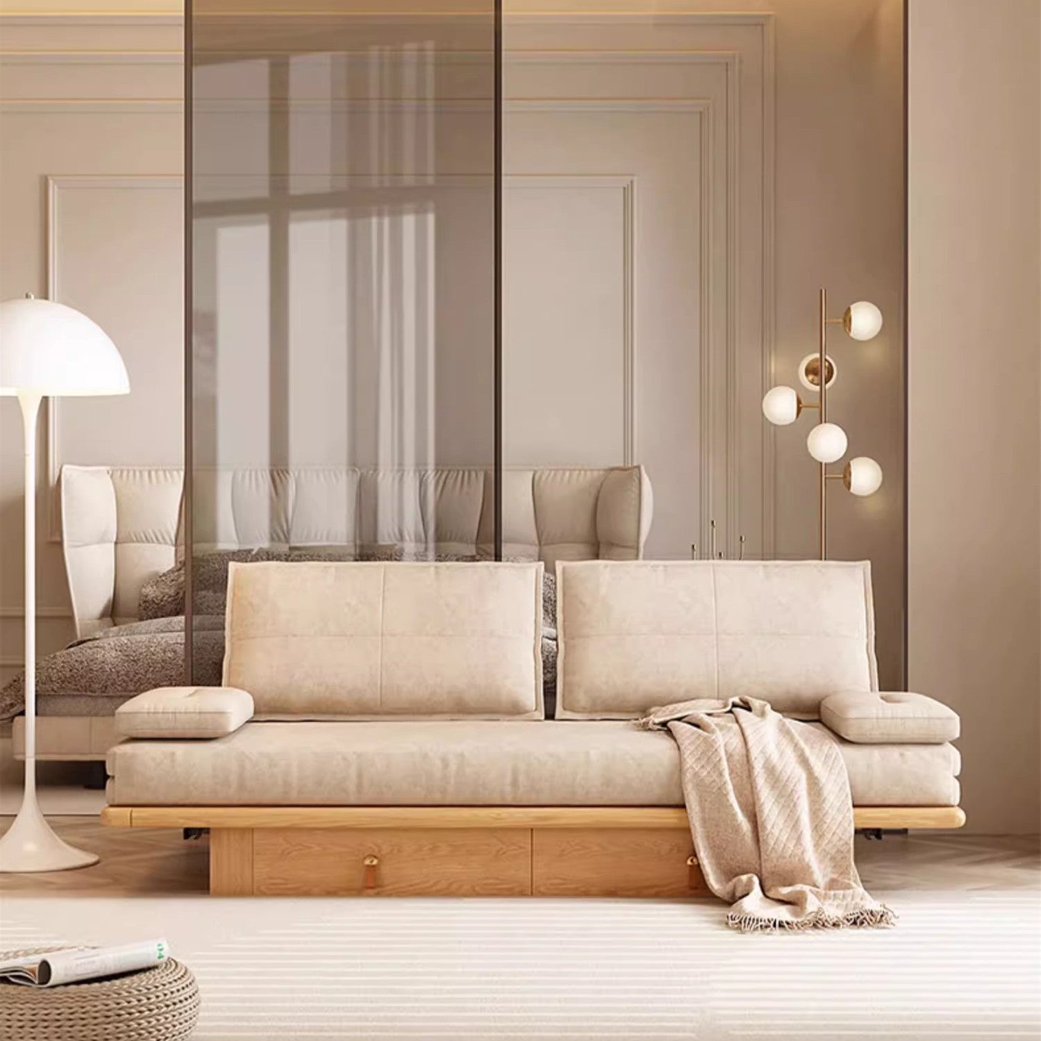 Limited time sale -Tatami Pull Out Sofa Bed With Underneath Storage Drawers