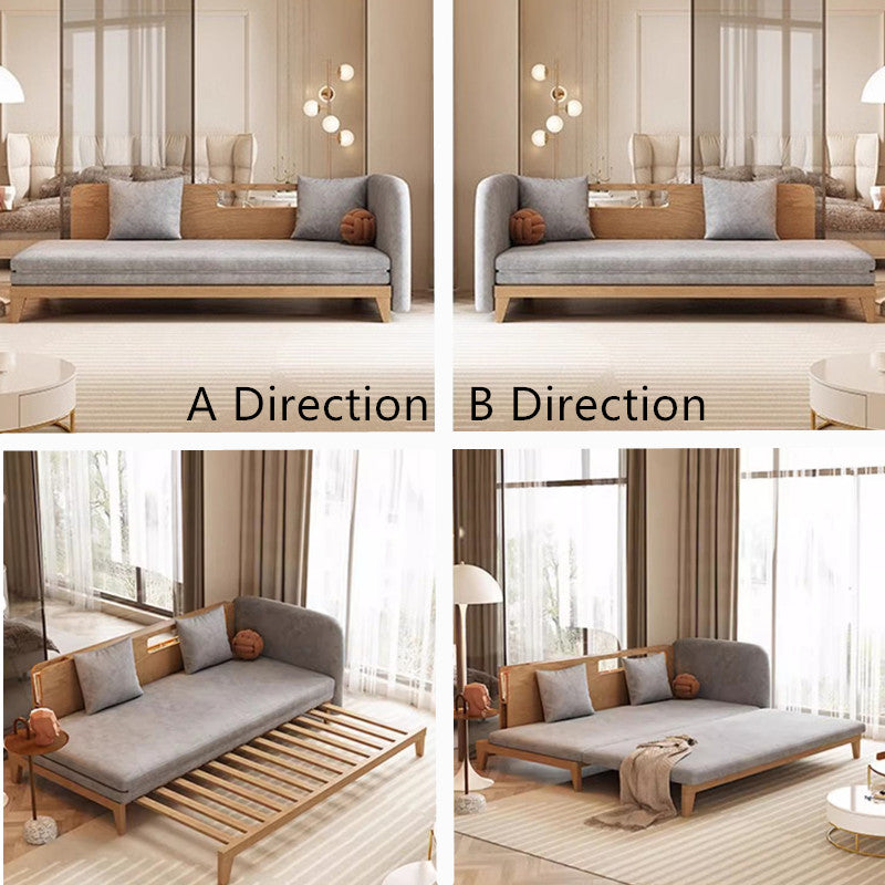 Pull Out Sofa Bed with Backrest and Single Armrest