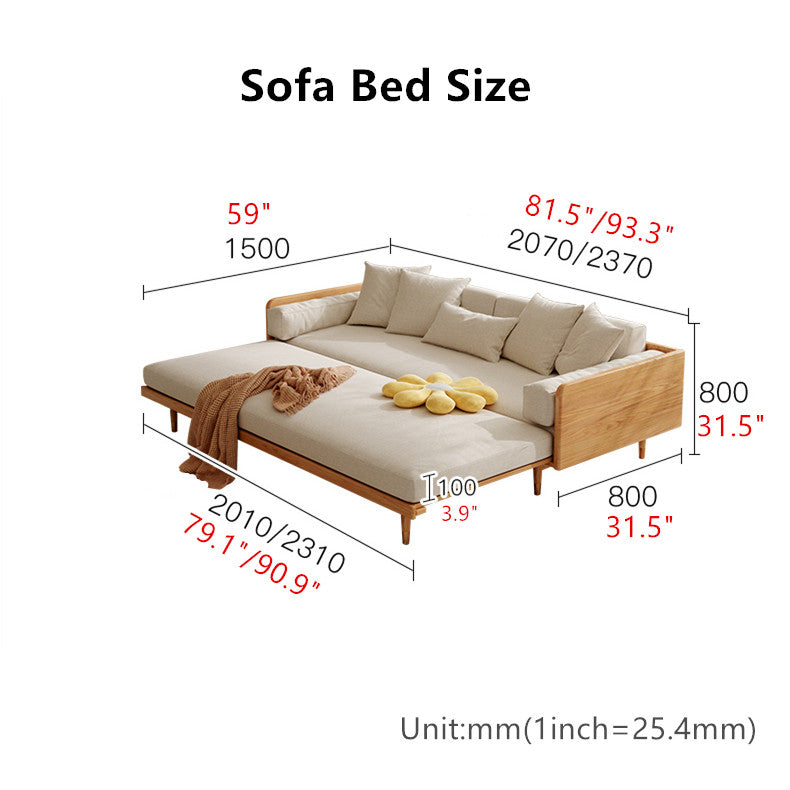 Best Selling -Japandi Solid Wood Frame Sofa Bed