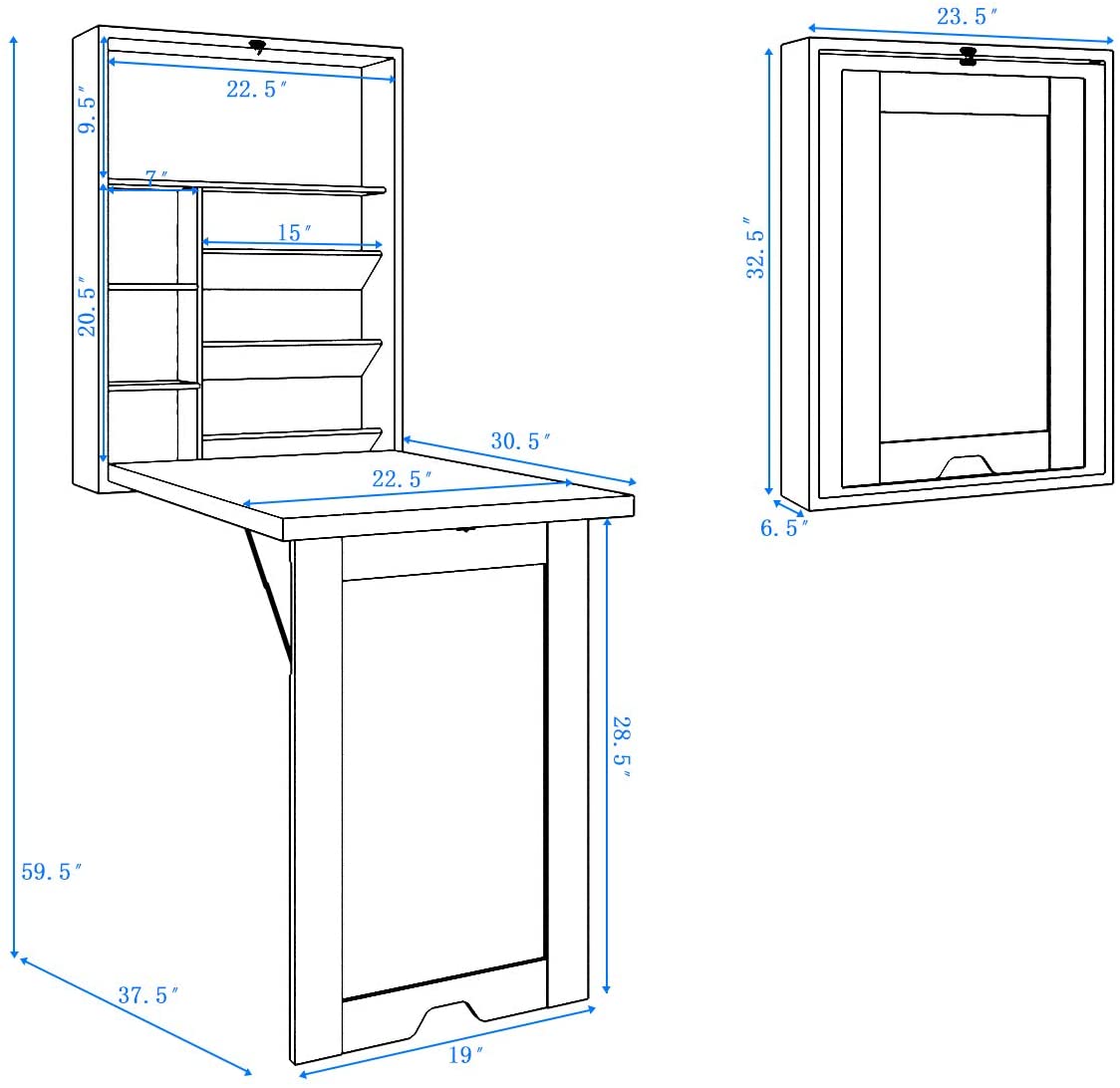 Limited time sale -Fold Out Wall Mounted Multi-Function Computer Desk