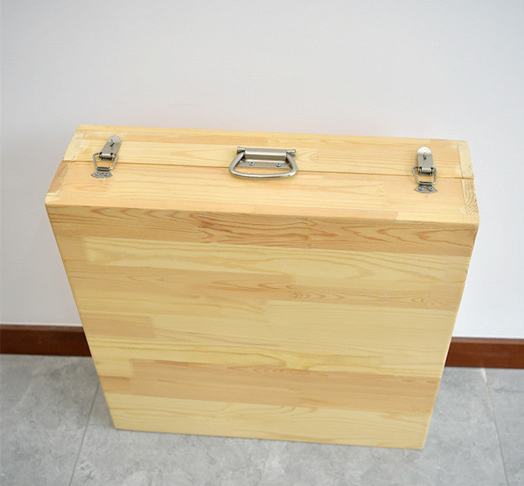Solid Wood Folding Table with 4 Stools
