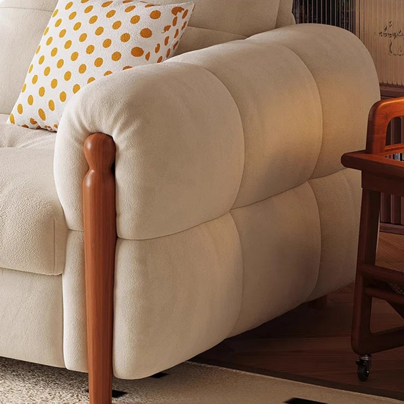 Anti-scratch Flannel Fabric Sofa Bed with Underneath Storage