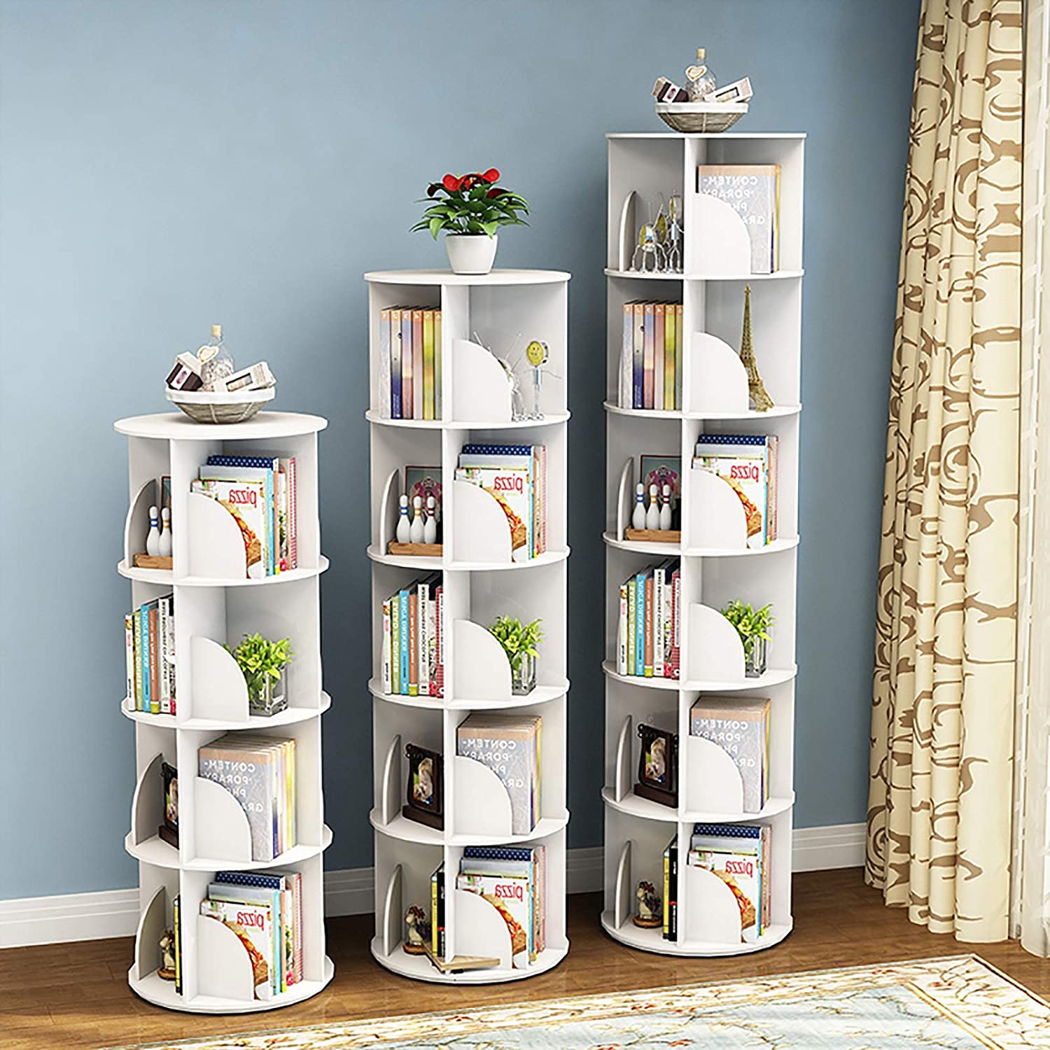 Limited time sale -2-5 Tier 360° Rotating Stackable Shelves Bookshelf Organizer