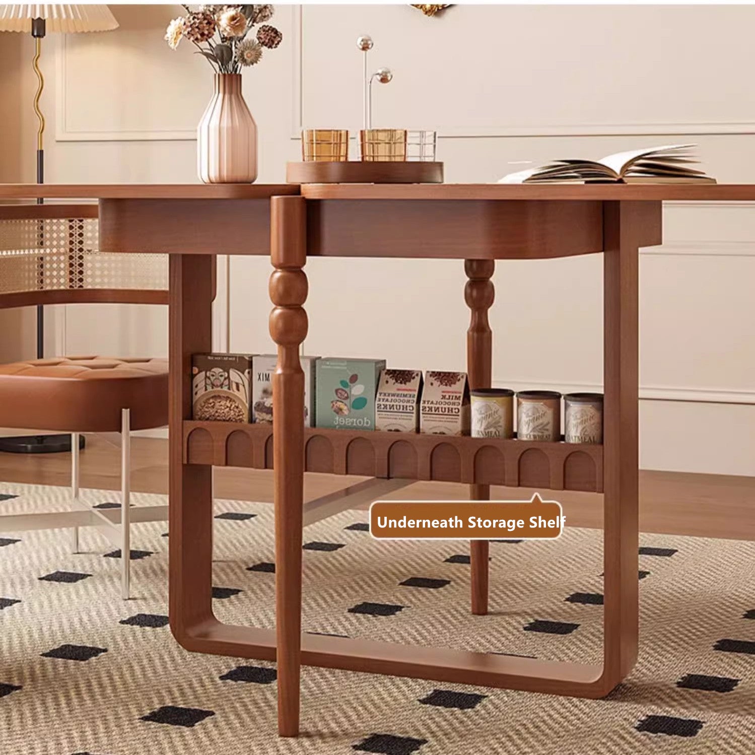Limited time sale -Extendable Tabletop Solid Wood Dining Table