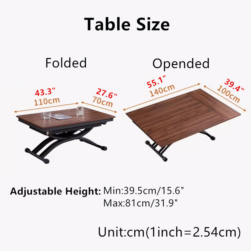 Multifunction 2-In-1 Coffee Table and Dining Table