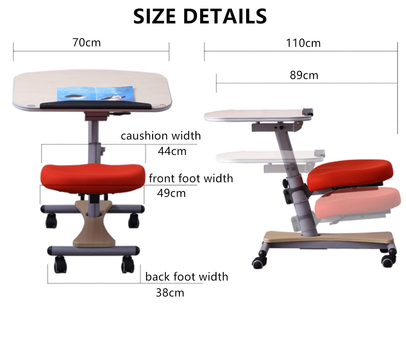 Limited time sale -Movable and Adjustable Children's Study Table Mobile Workstation for Adults