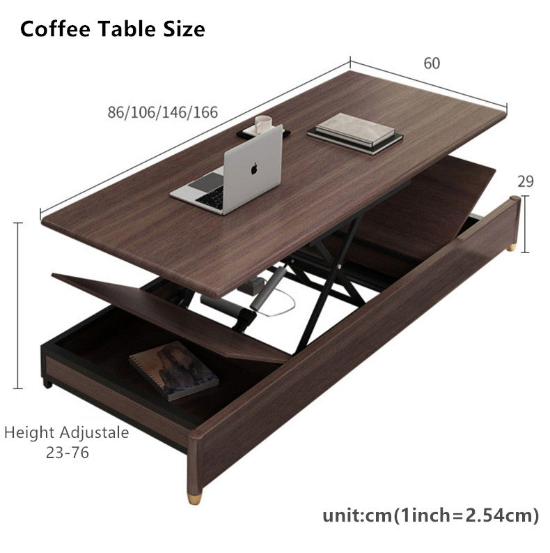 Modern Convertible Sofa Bed with Electric Liftable Coffee Table