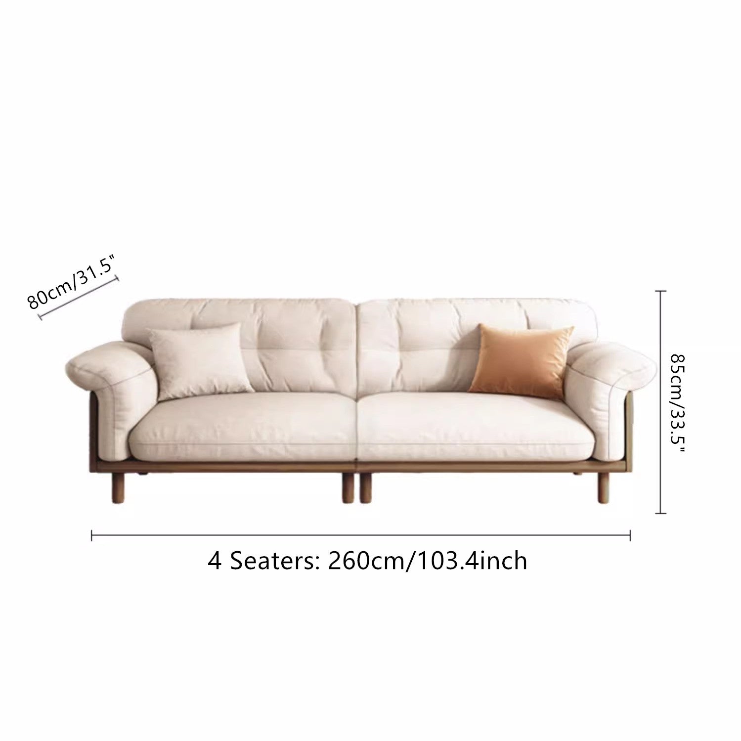 Limited time sale -Japandi Style Upholstered Cotton Linen Sofa