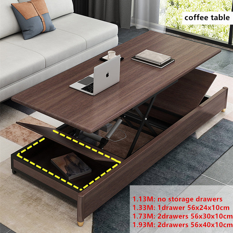 Modern Convertible Sofa Bed with Electric Liftable Coffee Table