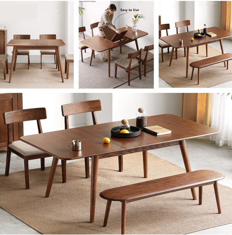 Extendable Rectangular Solid Wood Dining Table