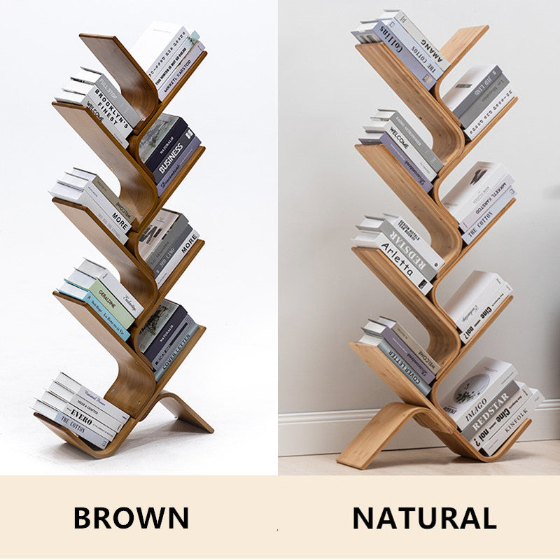 Limited time sale -Modern Floor Standing Curved Tree Bookcase Made of Bent Bamboo