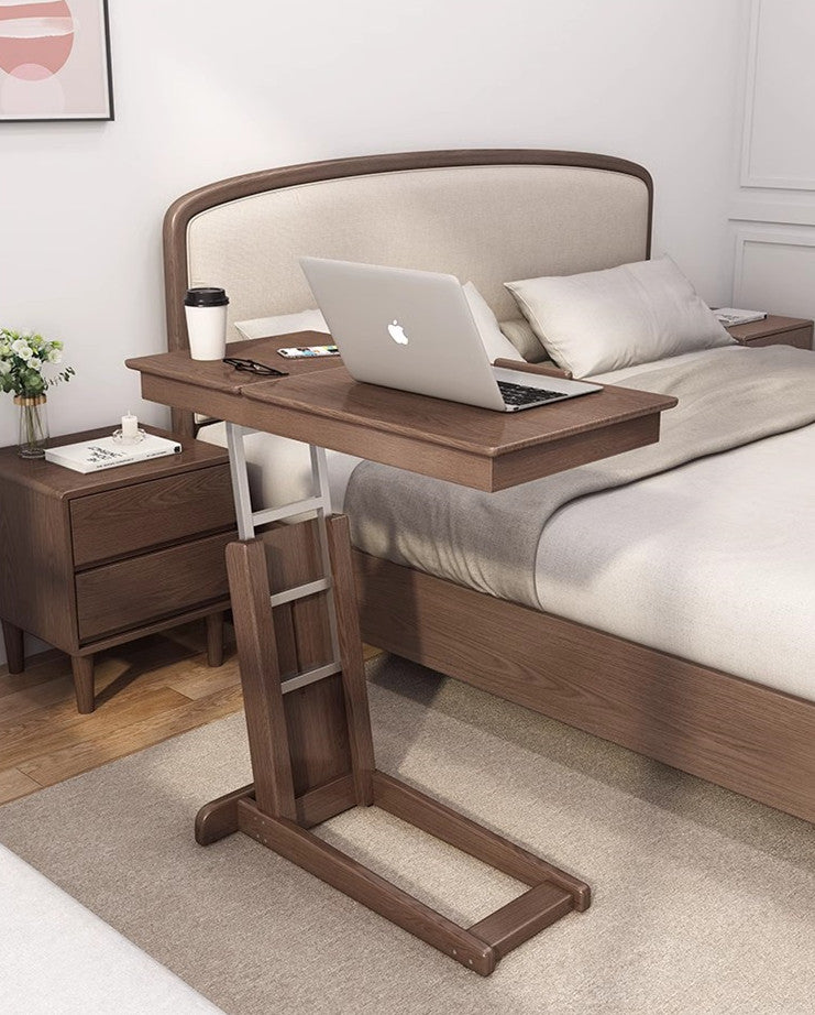Height Adjustable C Shaped End Table with Tiltable Table Top