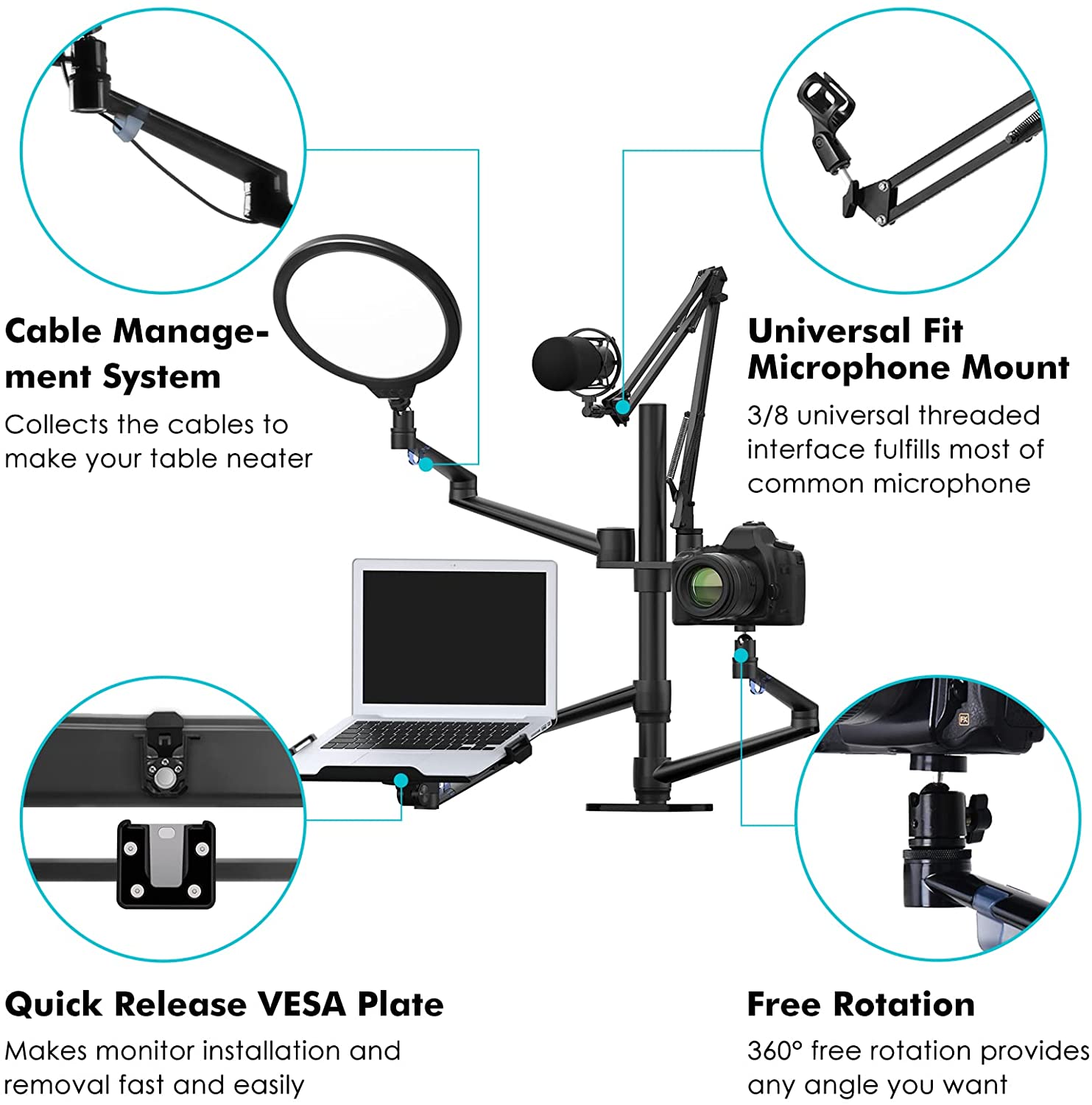 Limited time sale -Selfie Desktop Live Stand Set 6-in-1