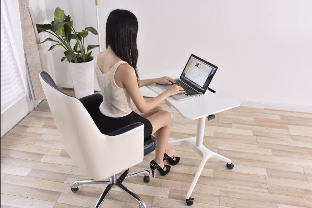 Limited time sale -Pneumatic single leg sit to stand desk height adjustable workstation