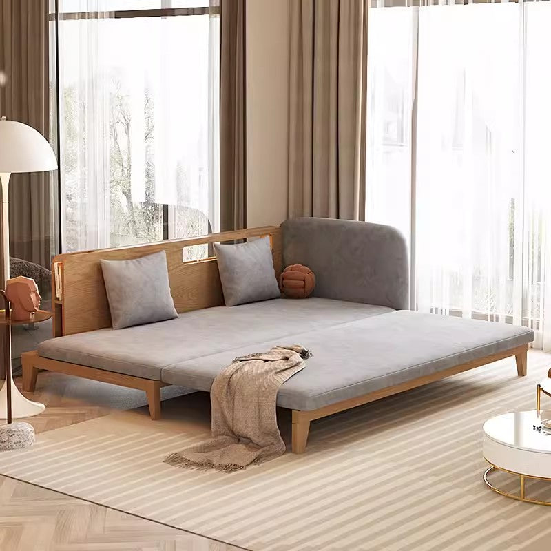 Pull Out Sofa Bed with Backrest and Single Armrest