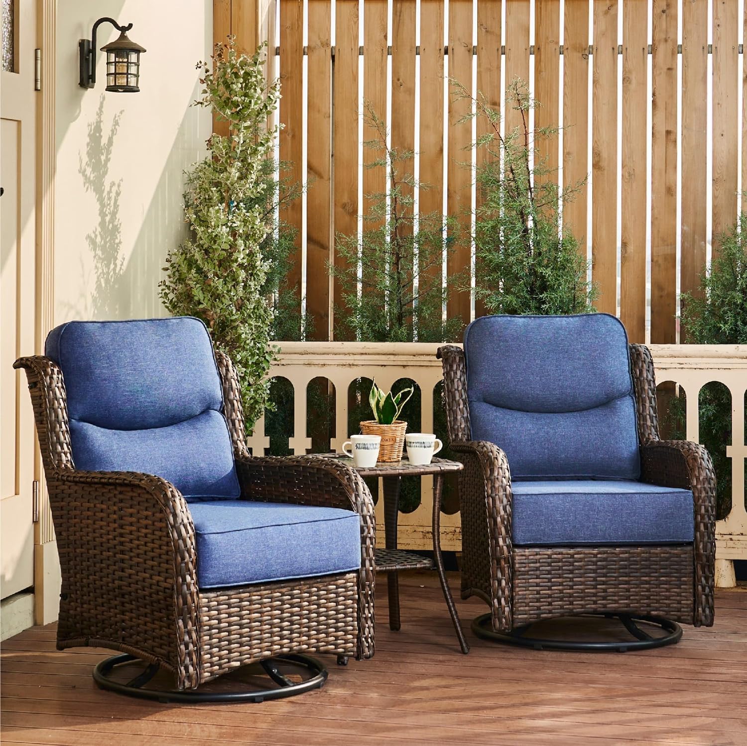 Luxury Outdoor Swivel Rocker Patio Chairs of 2