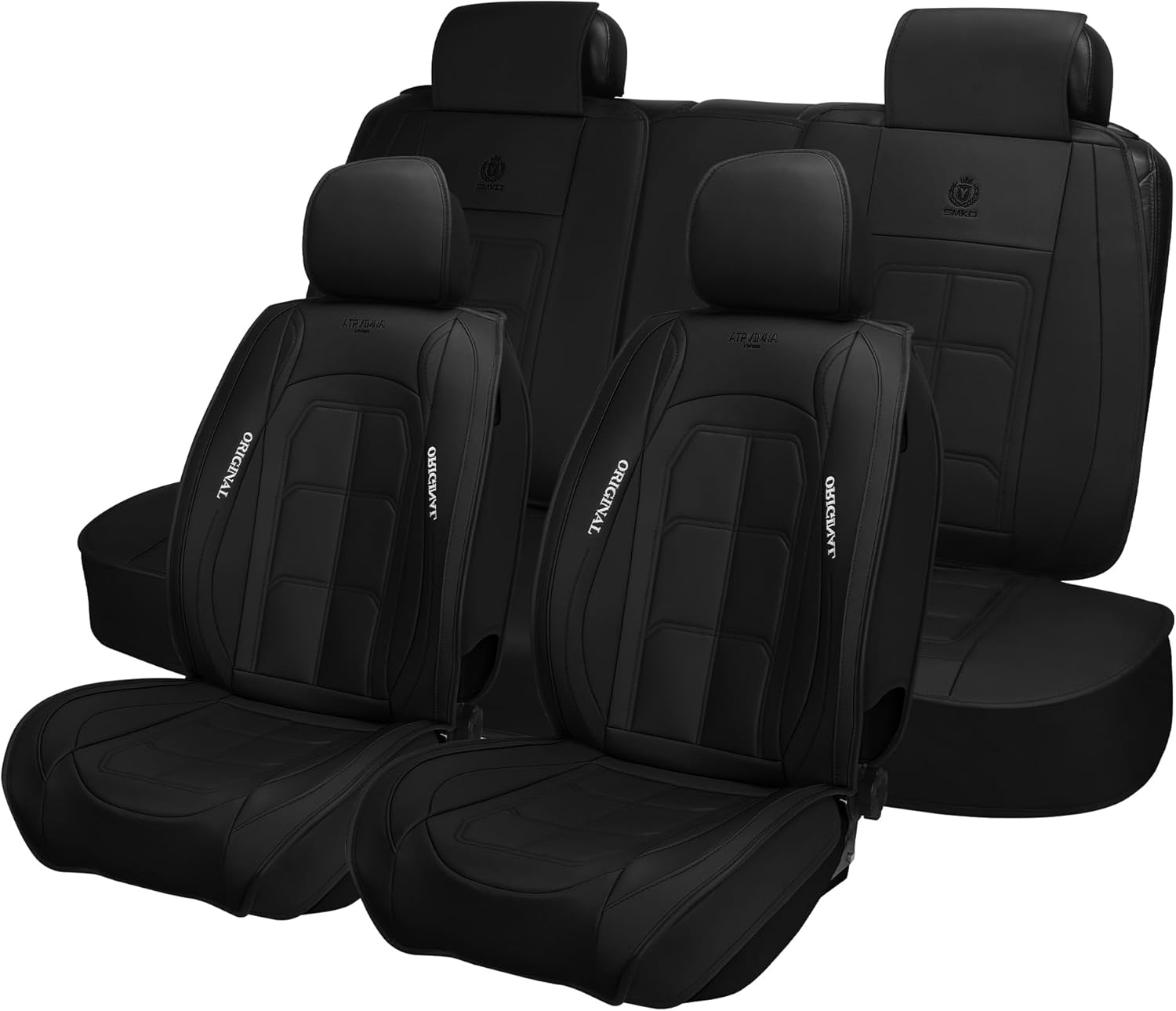 🔥【The last 32 sets】ATPVIMNA Full Package Nappa Leather Car Seat Covers, All Season Microfiber Skin Surface, Synthetic Fiber Fill🎉🎉🎉