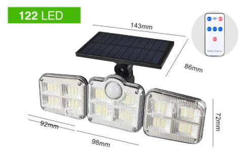 Triple LED Solar Wall Light