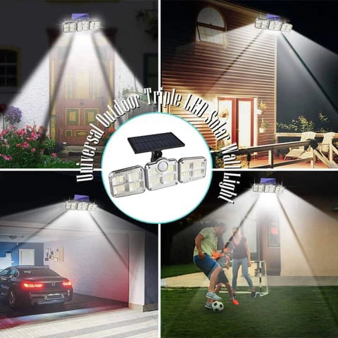 Triple LED Solar Wall Light