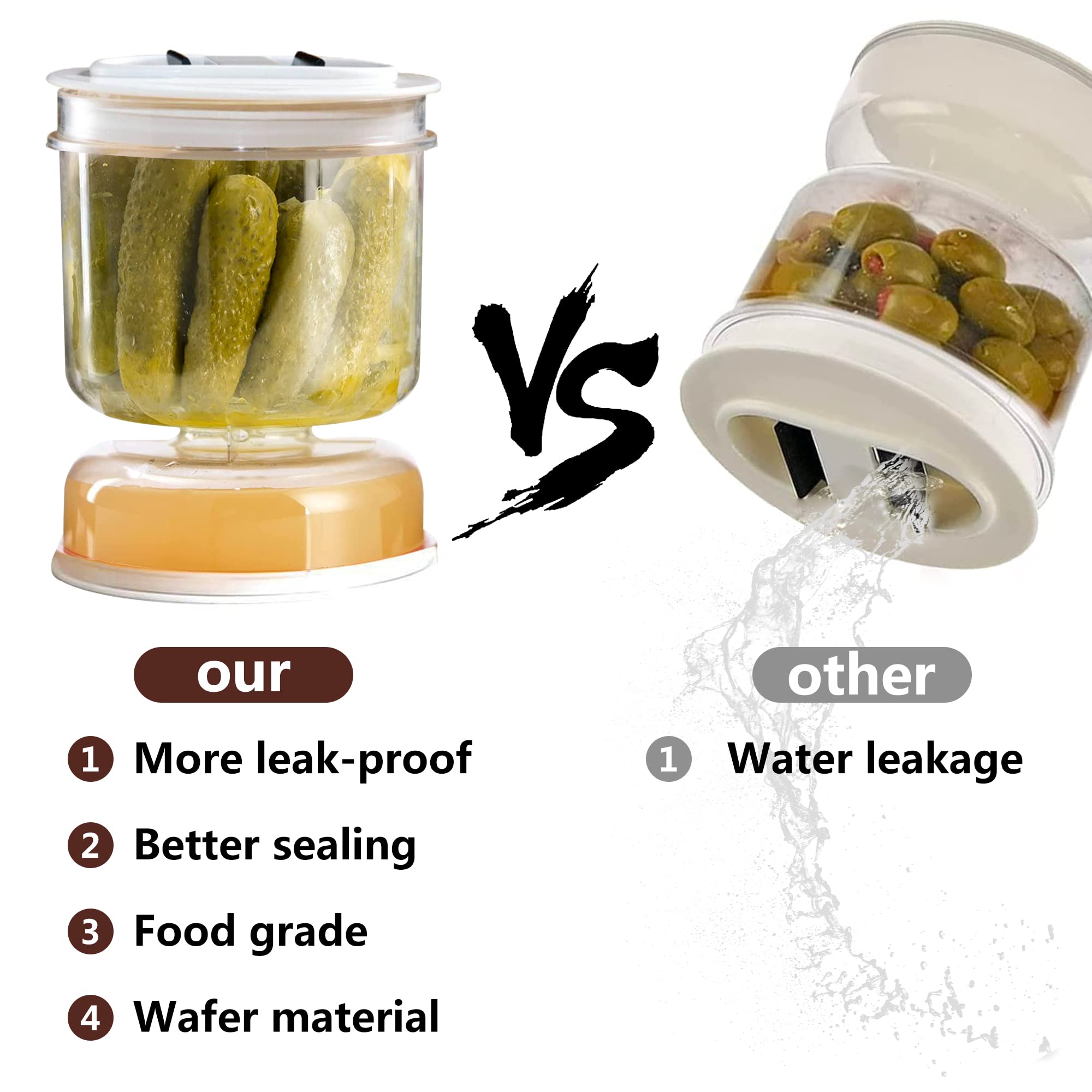 Pickle and Olives Jar Container with Strainer 