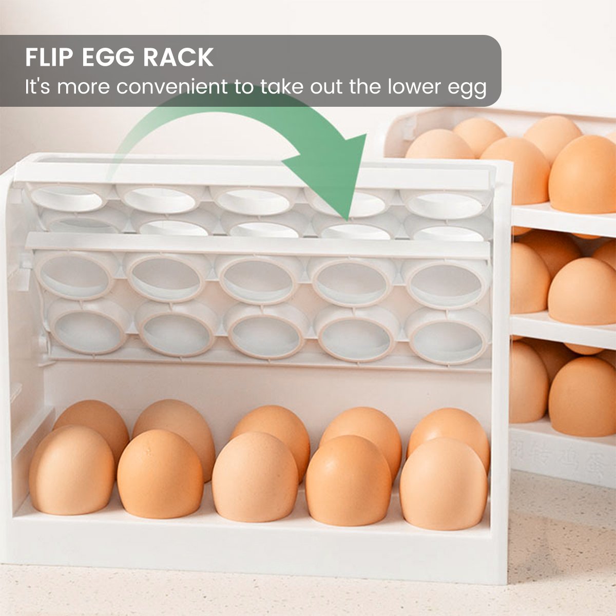 3-Layer Egg Storage Box (White) 