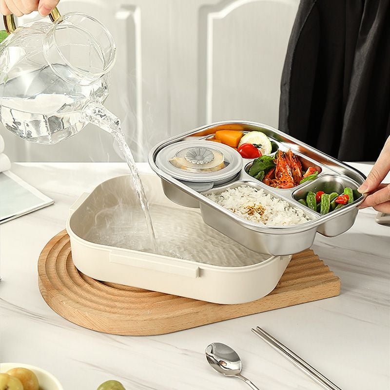 Microwaveable Stainless Steel Insulated Bento Box 