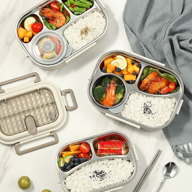 Microwaveable Stainless Steel Insulated Bento Box 