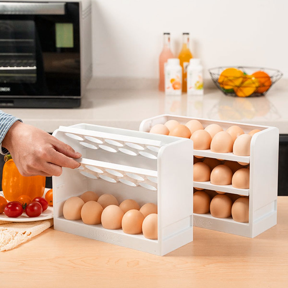 3-Layer Egg Storage Box (White) 