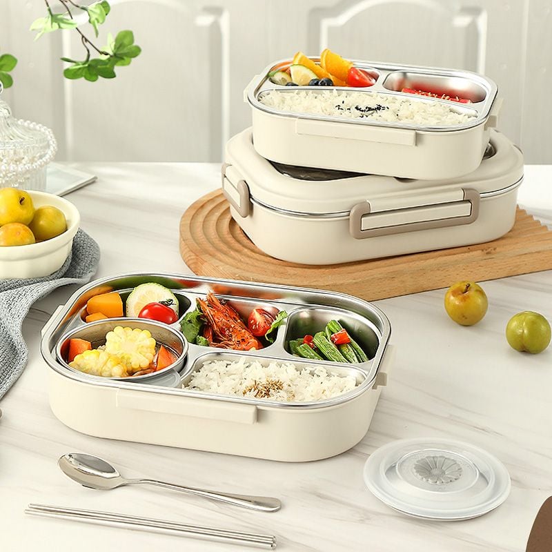 Microwaveable Stainless Steel Insulated Bento Box 